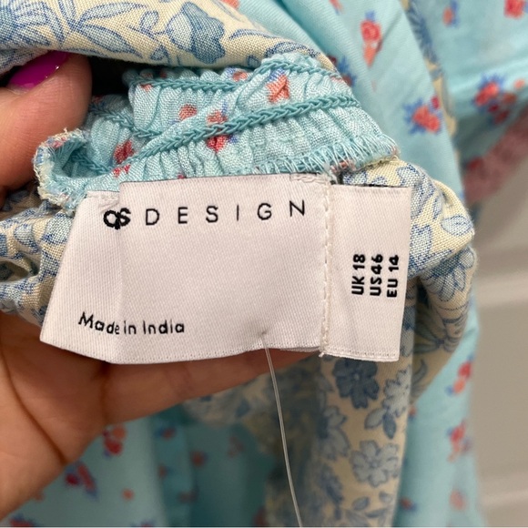 NWT Asos Crochet Mini Dress 14 Ditsy Floral Babydoll Cottage Coquette Patchwork - Picture 7 of 13